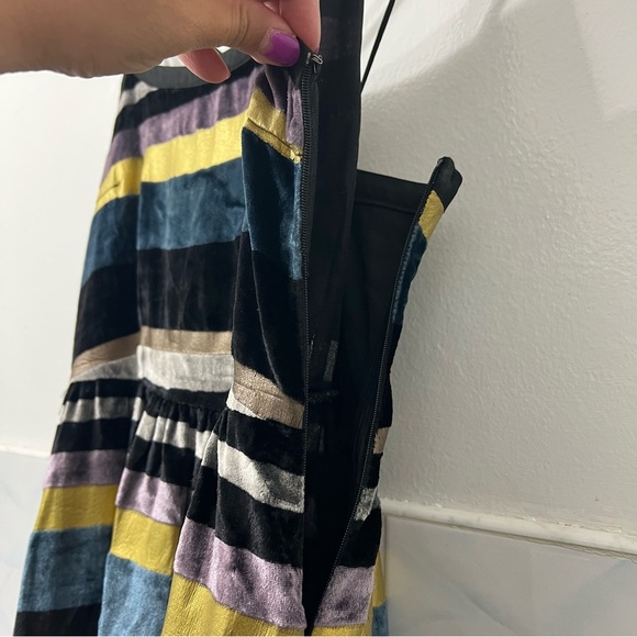 Anthropologie Women Wolven 8 Velvet Metallic Mini Dress Whimsigoth Fairy Grunge - Picture 7 of 16